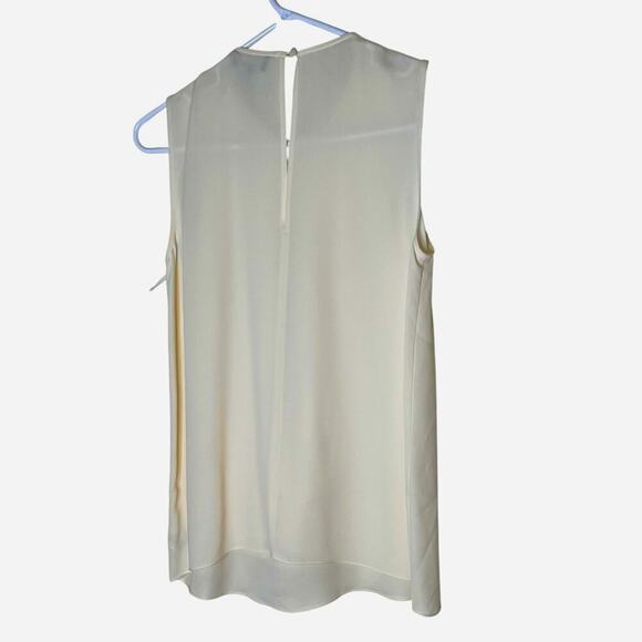 *Theory *. Brand New with Tags Creamy Silk Sleeveless Top Cascading ruffle front - Picture 4 of 6